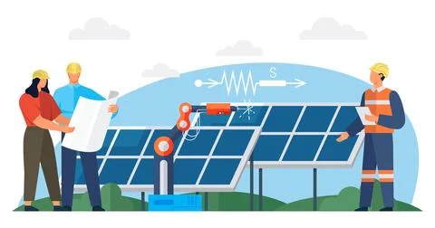 Solar panel. Solar energy is eco friendly alternative to traditional power .. Stock Illustration