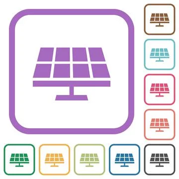 Solar panel solid simple icons Stock Illustration
