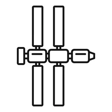 Solar panel space station icon outline vector. International earth system Illustrazione stock