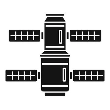 Solar panel space station icon simple . International earth system Stock Illustration