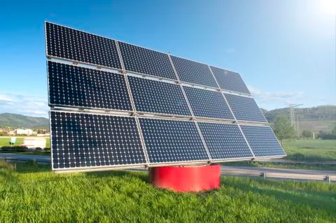 Solar panel station Stock Photos