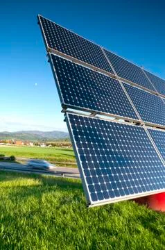 Solar panel station Stock Photos