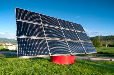 Solar panel station Stock Photos