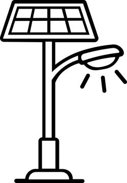 Solar panel street lantern post for outdoor illumination Stock Illustration