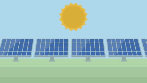Solar Panel on Street Seamless Loop 4k Animation Stock Footage 303465283