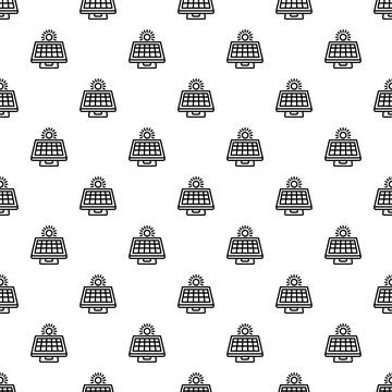 Solar panel with sun clean energy pattern background Illustrazione stock