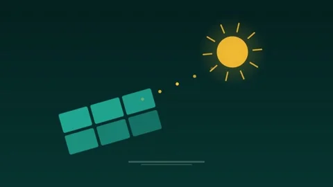 Solar panel sun renewable energy teal concept loop 스톡 동영상 342615159