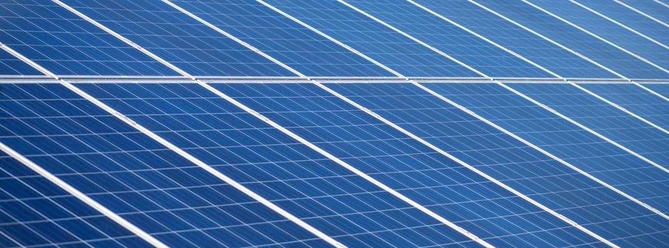 Solar panel surface with blue lines texture. Solar renewable energy with el.. Stock Photos