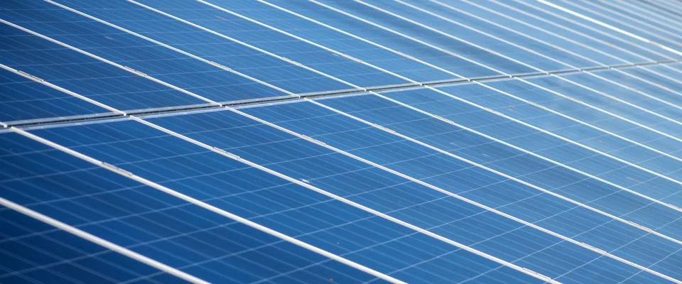 Solar panel surface with blue texture detail. Solar electric energy with re.. Stock Photos