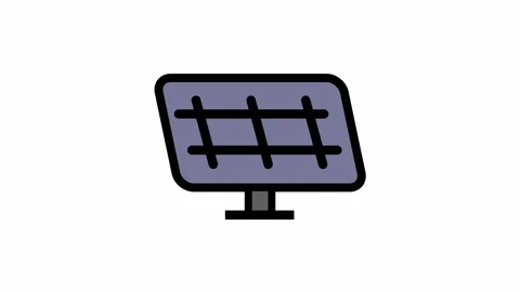 Solar panel symbol - renewable energy, sustainability and ecology icon 库存影片 335373410