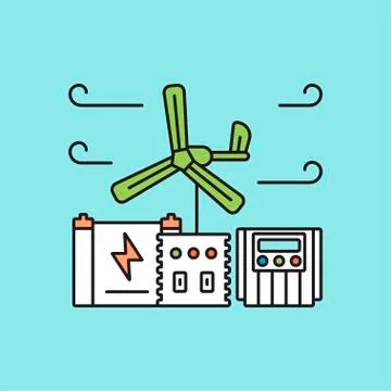 Solar panel system equipment. Stock Illustration