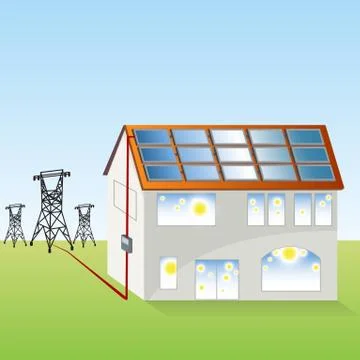 Solar panel system Stock Illustration