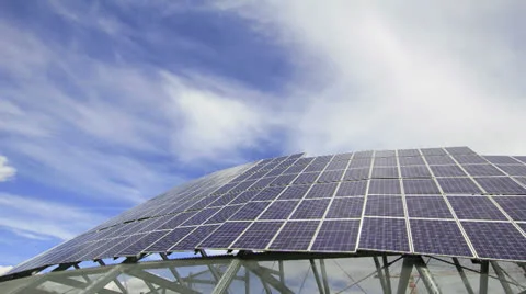 Solar Panel System in Portland Oregon Supplying Electricity Timelapse Stock Footage 25083239