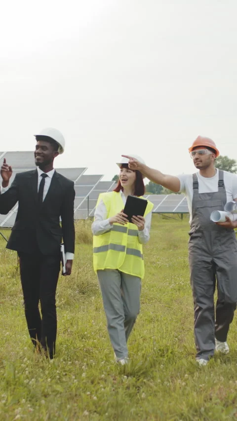 Solar Panel Team Inspection Stock Footage 317418191