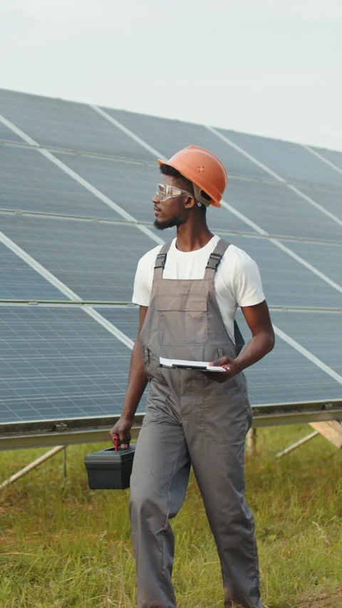 Solar Panel Technician Stock Footage 317396624