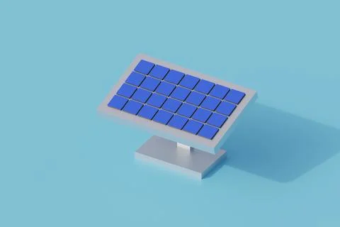 Solar panel technology single isolated object. 3d render illustration 库存插图
