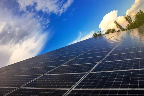 Solar panel texture background Solar panel. solar panel close up, new energy  Stock Photos