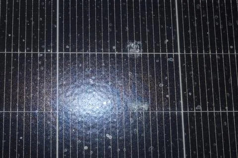 Solar panel texture with sunlight reflection, renewable energy background Stock Photos