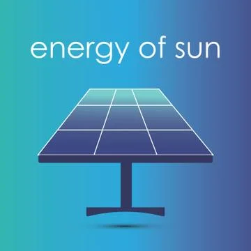 Solar panel thin line icon. flat design vector concept illustration for envir Stock Illustration