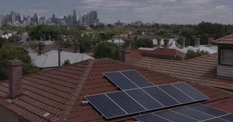 Solar panel time lapse day time with city background VLOG - 4k Vídeos de archivo 146763910