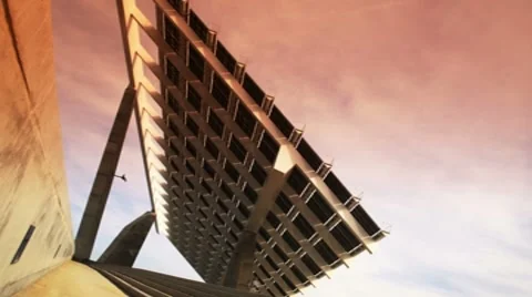 Solar panel timelapse red 4k Stock Footage 8683750