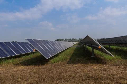 Solar panel tracking systems, Energy power in thailand Stock Photos