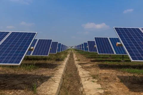 Solar panel tracking systems, Energy power in thailand Stockfoto's