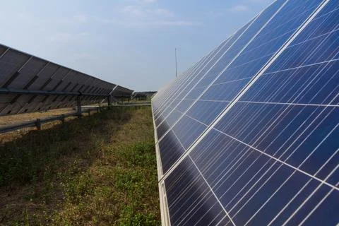 Solar panel tracking systems, Energy power in thailand Stock Photos