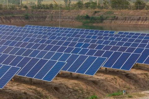 Solar panel tracking systems, Energy power in thailand Stock Photos
