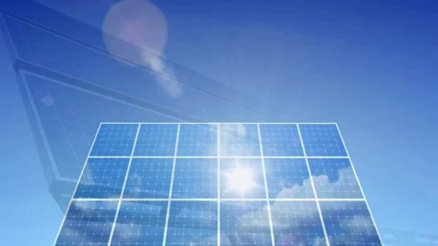 Solar Panel Under Bright Sun for Renewable Energy Stock Footage 336013883