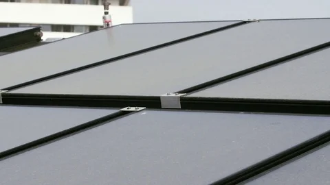 Solar panel use for water thermal system Stock Footage 75096440