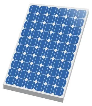 Solar panel vector drawing on isolated background renewable photovoltaic system Stock Illustration