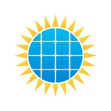 Solar panel vector logo template Stock Illustration