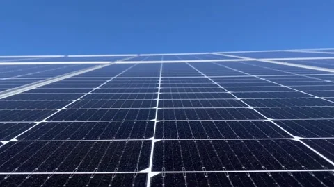 Solar panel video horizontal panorama Stock Footage 235946835