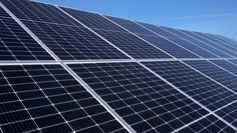 Solar panel video vertical panorama Stock Footage 235946955
