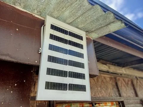 Solar panel on the wall of a house Photos