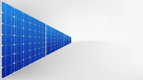 Solar panel wall on white Stock Illustration
