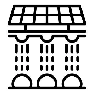 Solar panel watering plants using renewable energy Stock Illustration