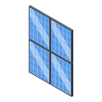 Solar panel window icon isometric vector. Sun system Stock Illustration