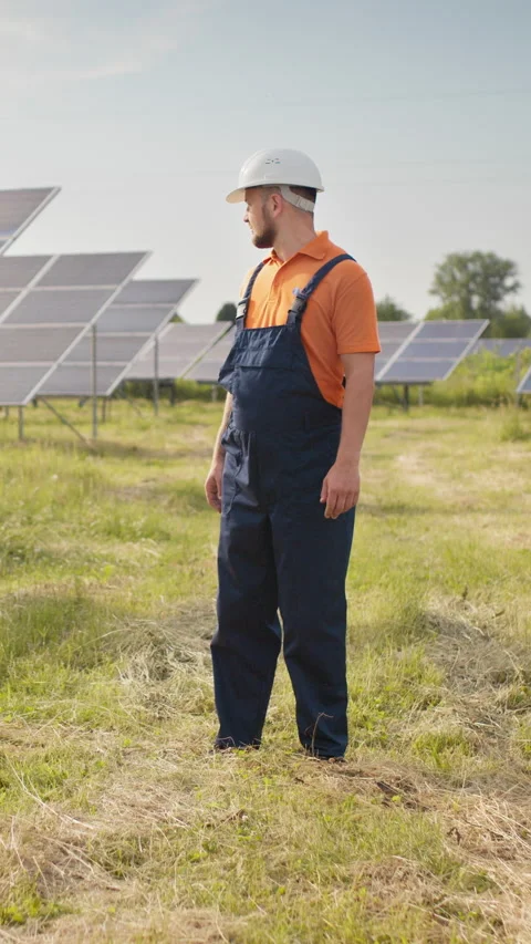 Solar Panel Worker Stock Footage 317122066