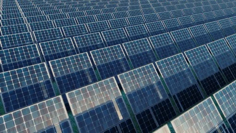 Solar Panels. 3d rendering Stock Footage
