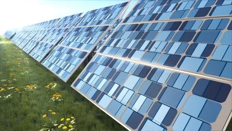 Solar Panels. 3d rendering Иллюстрация