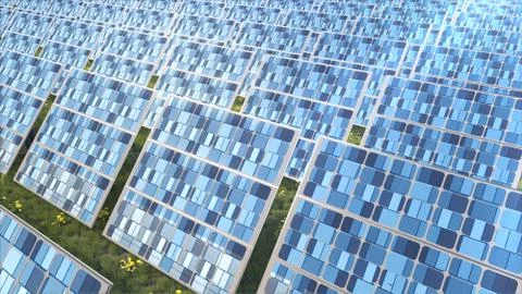 Solar Panels. 3d rendering Stock Illustration