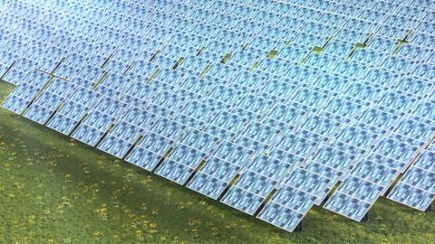 Solar Panels. 3d rendering Stock Illustration