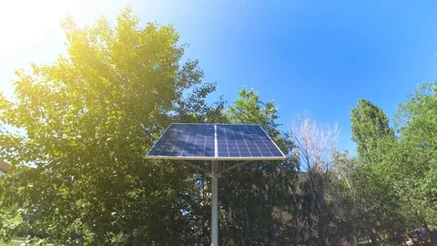 Solar panels absorb the energy of the sun. Stock Footage 113305075