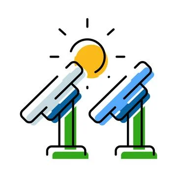 Solar panels absorbing sunlight for clean energy production Stock Illustration