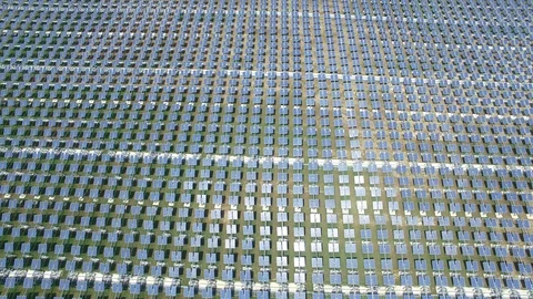 Solar panels - aerial view - 4k Stock Footage 86446544
