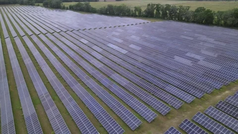 Solar panels in aerial view Stock Footage 244075139
