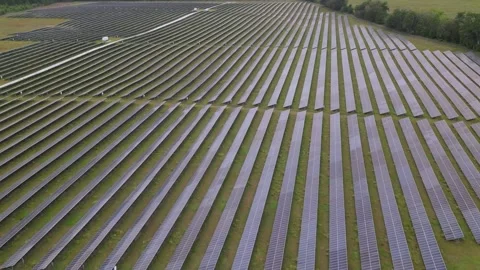 Solar panels in aerial view Stock Footage 244075218