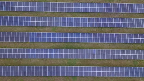 Solar panels in aerial view Stock Footage 244075221